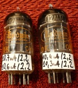 2 szt Toshiba  Ecc82 12au7 Gain 100% 1960r Platynowa sel ~~telefunken
