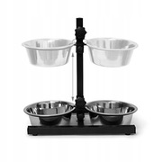 Stojak na miskę Relaxdays 1,55 l Miski dla psa na stojaku regulowanym 2 x