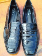 Czarne mokasyny Zara 41 eko skóra 