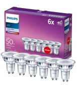 Philips Żarówka Led Gu10 50 W Przezroczysta Barwa Zimna 6 Szt. 