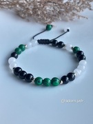 Kamienie naturalne Malachit Onyks K Księżycowy Bransoletka Ochrony 