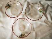 3 ręcznie malowane szklane miseczki / filiżanki