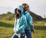 Bluza turkusowa XS ze wzorem orientalnym z kapturem 