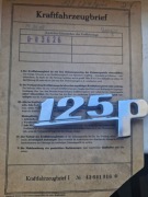 Znsczek emblemat fiat 125p wraz z dokumentami 