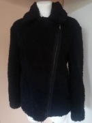 Granatowa ocieplana kurtka futerkowa M&S rozm 36