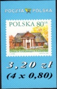 Zeszycik znaczkowy Dworki polskie (4x 3673 Dwór w Grabonogu) - Poczta P