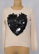 Lindex Holly&Whyte sweterek beż z sercem 36