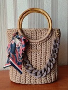 Torebka kosz, ręcznie wykonana na szydełku, Handmade