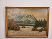 Stary obraz na płótnie sygnowany