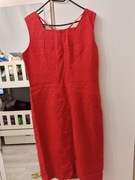 Sukienka czerwona z lnu