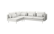 IKEA SODERHAMN BIAŁA SOFA 4-osobowa nowoczesna narożna 4458zł