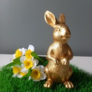 ZAJĄC ZŁOTY WIELKANOCNY OZDOBA FIGURKA