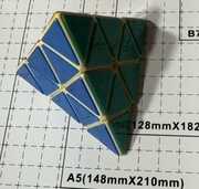 Kostka Rubika – łamigłówka typu „Pyraminx Cube” (trójkątne pola), używana