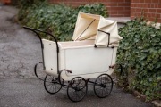 Wózek retro, vintage, dekoracja, sesja zdjęciowa