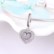 Pandora Charm Moments zawieszka koralik serce w ramce miłość love cyrkonie