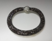 Bransoletka kryształy w siatce srebrna