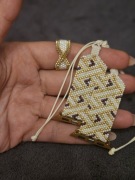 Ręcznie robiona bransoletka z koralików + kolczyki – komplet biżuterii hand