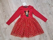 Sukienka z Myszką Minnie, świąteczną, zimowa - rozm 122