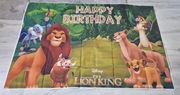 Tło fotograficzne Król Lew na urodziny, Król Lew Tło imprezowe 100x150 cm