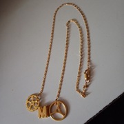 Łańcuszek złoty stał nierdzewna z literką M