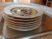 6 talerzyków deserowych ,przekrój 15cm,pozłacanych. Łomonosow