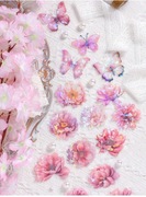 SCRAPBOOKING PAMIĘTNIK NAKLEJKI KOLOROWE KWIATY I MOTYLE 60 SZTUK ZESTAW 2