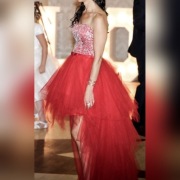 Czerwona sukienka fiulowa gorset 34/36 wesele XS/S