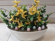 Stroik Wielkanocny w owalnej doniczce.