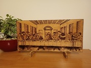 Ostatnia wieczerza pirografia obraz na drewnie 