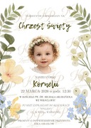 Zaproszenia na Chrzest ze Zdjęciem Dziecka | A5 14x21 | Personalizowane 