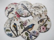 Nowe wzorzyste podstawki pod kubki 6 sztuk ptaszki