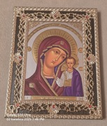Przepiękna Ikona prawosławna Matka Boska Kazańska. Jezus Chrystus. 