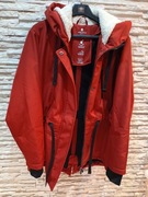 Kurtka damska zimowa parka ocieplana polarem z kapturem XL