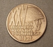 10 złotych 1968 r.  XXV lat LWP
