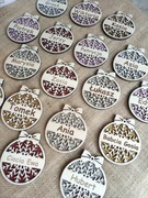 Bombki zawieszki ozdoby choinkowe Imię brokat 