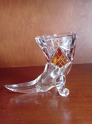 Wazon kryształowy róg wys14cm dł.17cm z czasów PRL