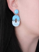 Kolczyki z gliny polimerowej i żywicy uv, kolczyki na sztyfcie, unikat