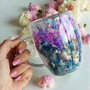 Zestaw 2 szt Szklanki termiczne z kwiatami w środku 300ml