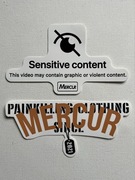 Zestaw pakiet 2 białych naklejek wlepek Sensitive content Military Mercur