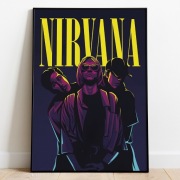 Nirvana PLAKAT A3 - Kurt Cobain Grunge - GRATIS
