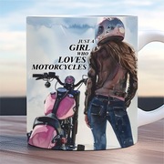 Kubek3D  dla dziewczyny motocyklistki  330ml
