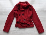 PŁASZCZ 36 S CZERWONY ELEGANCKI WŁOSKI JODEŁKA