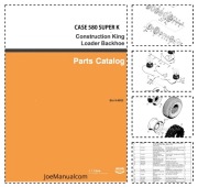 CASE 580 Super K Parts Catalog Manual Katalog części, schematu budowy