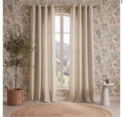 2 Pack Zasłony 140x175cm. Len 30%. Półprzezroczyste Na Przelotkach