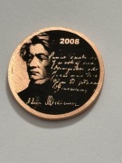 Adam Mickiewicz. Żeton kolekcjonerski. Miedź 27 mm.  Gyges