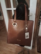 Nowa! Torebka Barletta brązowa skórzana shoperka