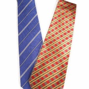 Zestaw 2 krawatów czerwono złoto niebieski