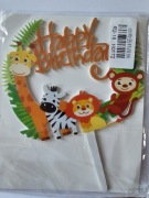 Happy Birthday topper na tort jungle zwierzatka