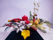 Stroik świąteczny ze świeczką 