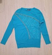 Turkusowy sweter damski